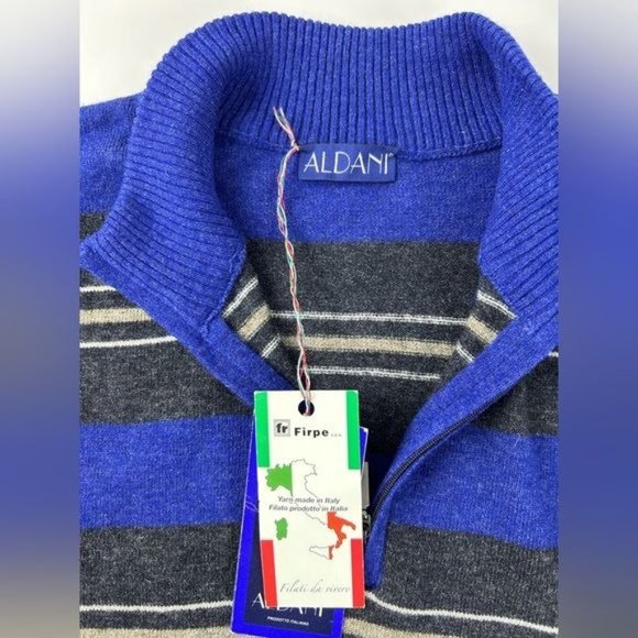 ALDANI Men’s Sweater Size S Made in‎ Italy 80% Lambswool 20% Nylon - Picture 5 of 12